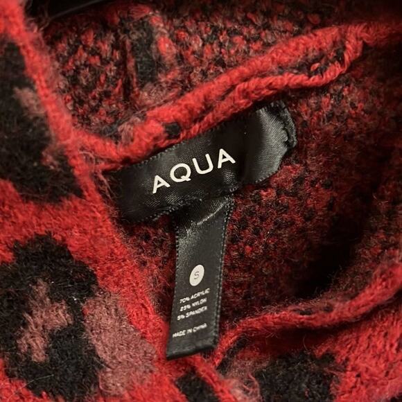 AQUA LEOPARD PRINT HOODIE SWEATER SIZE S - Picture 4 of 4